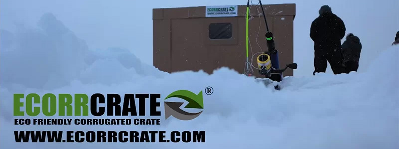 Ice Fishing in an Ecorrcrate Hut