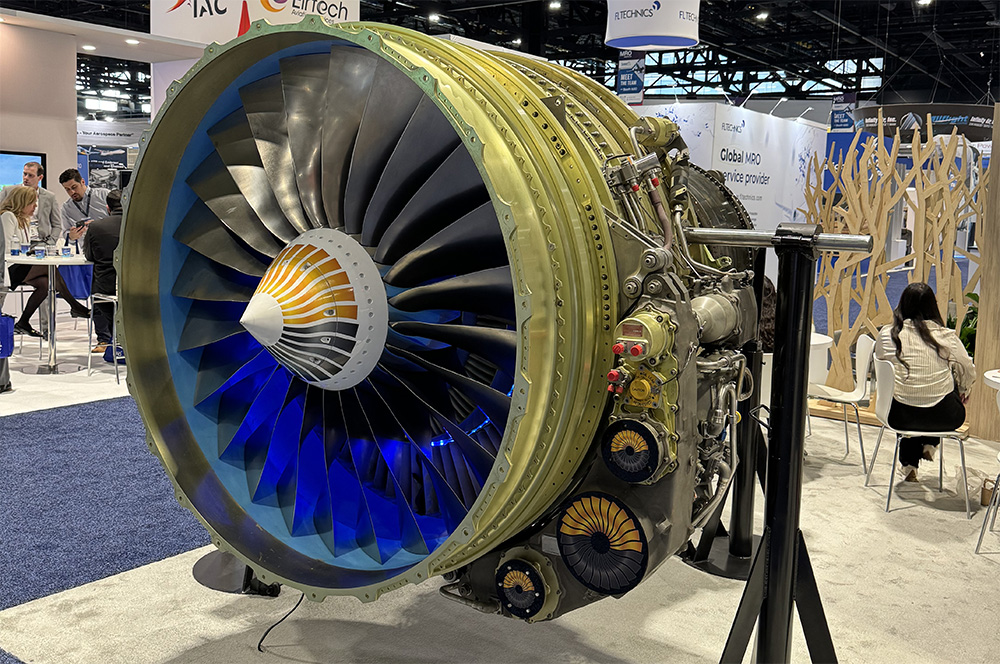 airplane engine at the MRO Americas show 2024